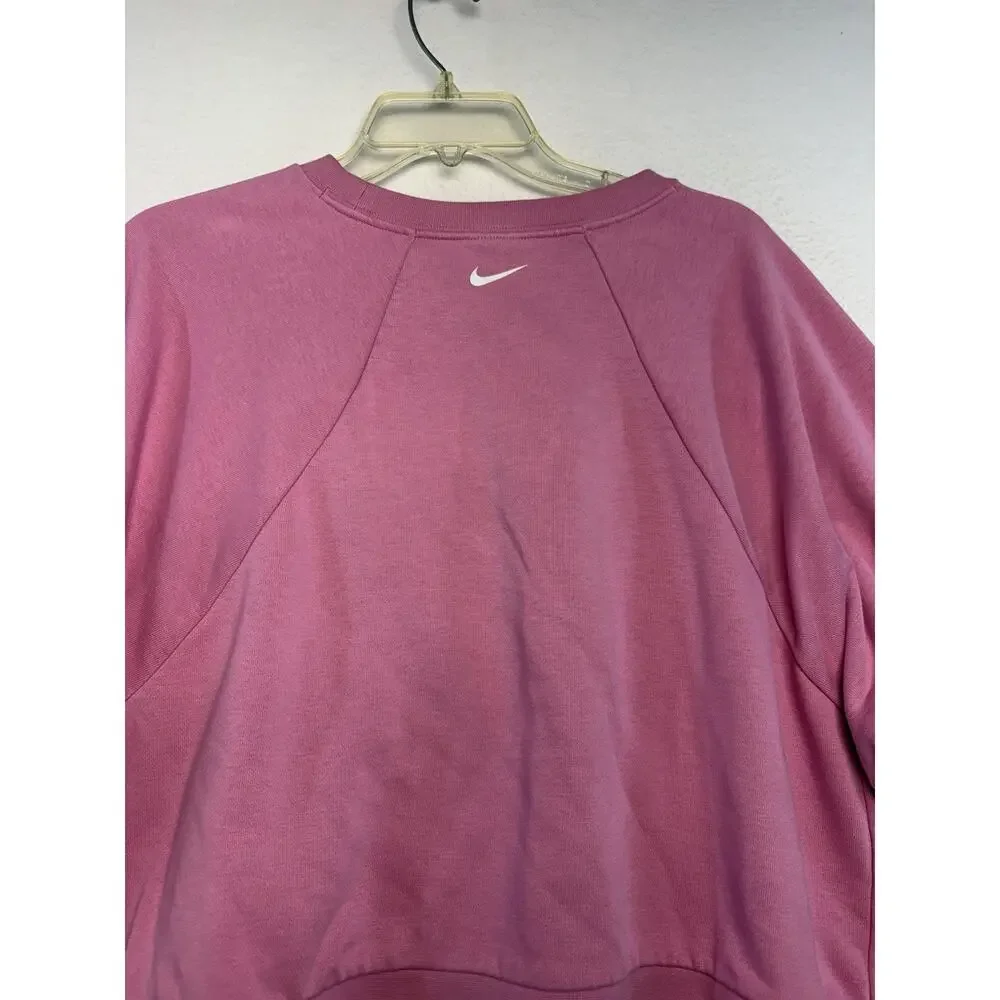Nike Sportswear Pink Crew Neck Sweatshirt Graphic Print Women XL crop athletic